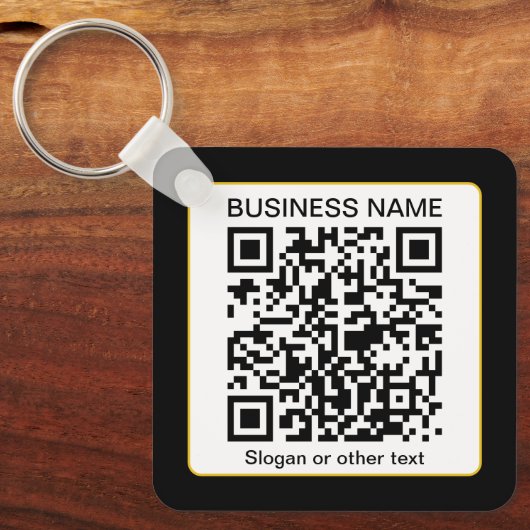 Bearbeitbarer QR-Code für Scanner + Ihr Firmenname Schlüsselanhänger (Vorderseite)