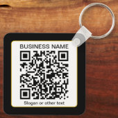 Bearbeitbarer QR-Code für Scanner + Ihr Firmenname Schlüsselanhänger (Rückseite)