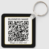 Bearbeitbarer QR-Code für Scanner + Ihr Firmenname Schlüsselanhänger (Rückseite)
