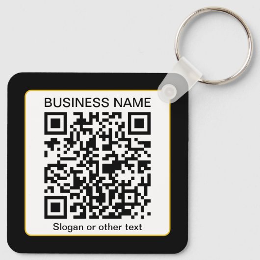 Bearbeitbarer QR-Code für Scanner + Ihr Firmenname Schlüsselanhänger (Rückseite)