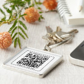 Bearbeitbarer QR-Code für Scanner + Ihr Firmenname Schlüsselanhänger (Seite)