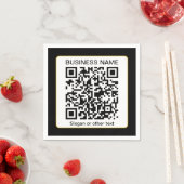 Bearbeitbarer QR-Code für Scanner + Ihr Firmenname Serviette (Beispiel)