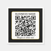 Bearbeitbarer QR-Code für Scanner + Ihr Firmenname Serviette (Vorderseite)
