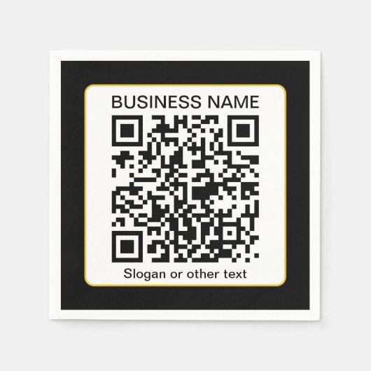 Bearbeitbarer QR-Code für Scanner + Ihr Firmenname Serviette (Vorderseite)