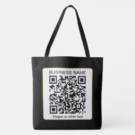 Bearbeitbarer QR-Code für Scanner + Ihr Firmenname Tasche