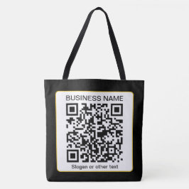 Bearbeitbarer QR-Code für Scanner + Ihr Firmenname Tasche