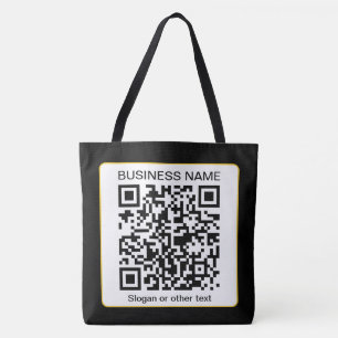 Bearbeitbarer QR-Code für Scanner + Ihr Firmenname Tasche