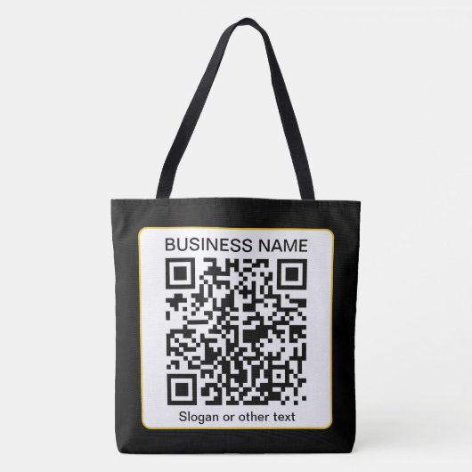 Bearbeitbarer QR-Code für Scanner + Ihr Firmenname Tasche (Vorderseite)