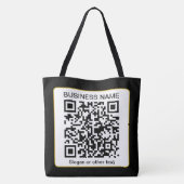 Bearbeitbarer QR-Code für Scanner + Ihr Firmenname Tasche (Rückseite)