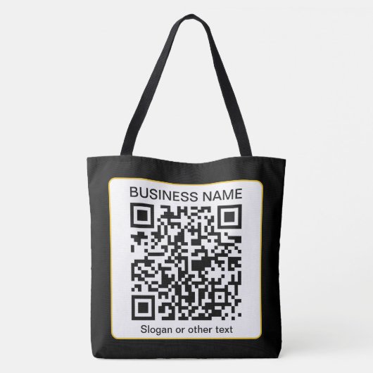 Bearbeitbarer QR-Code für Scanner + Ihr Firmenname Tasche (Rückseite)