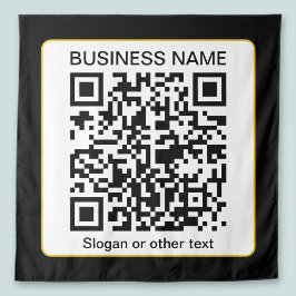 Bearbeitbarer QR-Code für Scanner + Ihr Firmenname Wandteppich