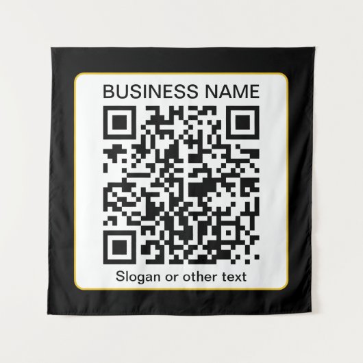 Bearbeitbarer QR-Code für Scanner + Ihr Firmenname Wandteppich (Vorderseite)