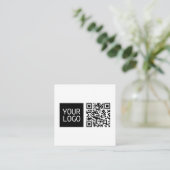Bearbeitbarer QR-Code & Ihr Firmenlogo oder Bild Begleitkarte (Stehend Vorderseite)