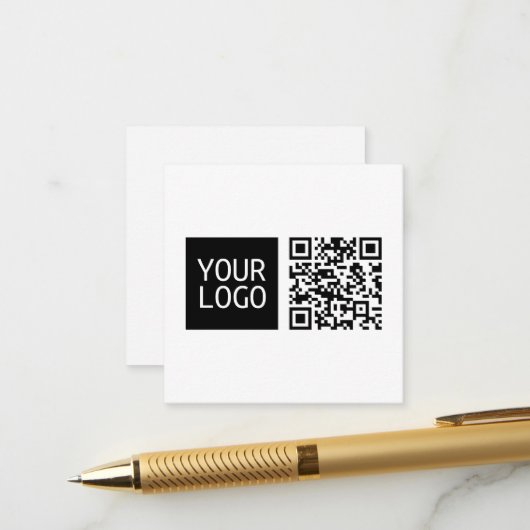 Bearbeitbarer QR-Code & Ihr Firmenlogo oder Bild Begleitkarte (Vorderseite/Rückseite Beispiel)