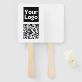 Bearbeitbarer QR-Code & Ihr Firmenlogo oder Bild Fächer (Vorne und Hinten)