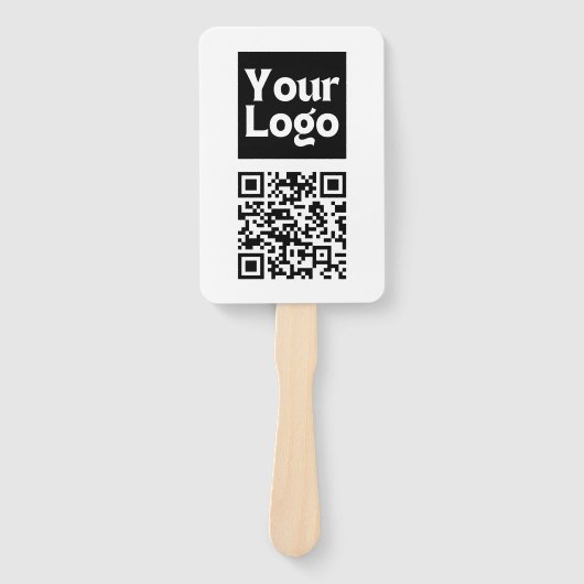 Bearbeitbarer QR-Code & Ihr Firmenlogo oder Bild Fächer (Vorderseite)