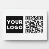 Bearbeitbarer QR-Code & Ihr Firmenlogo oder Bild Fotoplatte (Vorderseite)