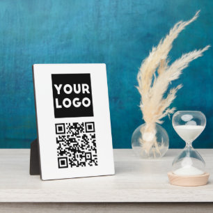 Bearbeitbarer QR-Code & Ihr Firmenlogo oder Bild Fotoplatte