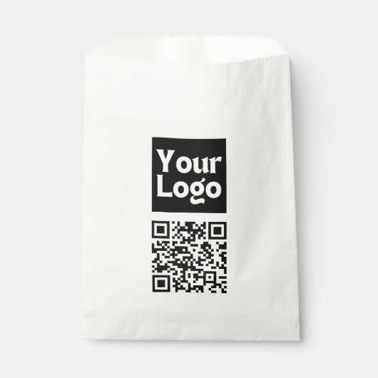 Bearbeitbarer QR-Code & Ihr Firmenlogo oder Bild Geschenktütchen (Vorderseite)