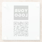 Bearbeitbarer QR-Code & Ihr Firmenlogo oder Bild Glasuntersetzer (Rückseite)