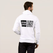 Bearbeitbarer QR-Code & Ihr Firmenlogo oder Bild Hoodie (Schwarz voll)