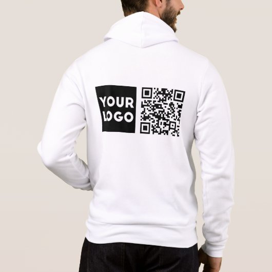 Bearbeitbarer QR-Code & Ihr Firmenlogo oder Bild Hoodie (Rückseite)
