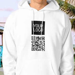 Bearbeitbarer QR-Code & Ihr Firmenlogo oder Bild Hoodie