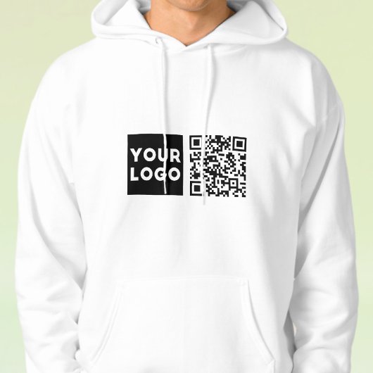 Bearbeitbarer QR-Code & Ihr Firmenlogo oder Bild Hoodie