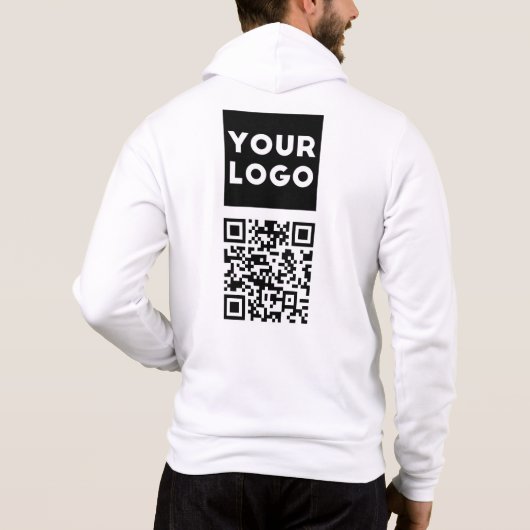Bearbeitbarer QR-Code & Ihr Firmenlogo oder Bild Hoodie (Rückseite)