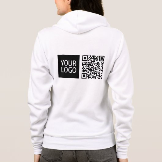 Bearbeitbarer QR-Code & Ihr Firmenlogo oder Bild Hoodie (Rückseite)