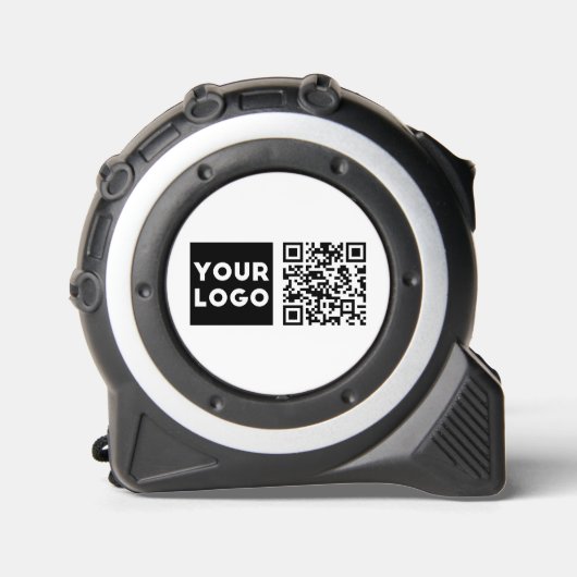 Bearbeitbarer QR-Code & Ihr Firmenlogo oder Bild Maßband (Vorderseite)