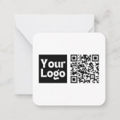 Bearbeitbarer QR-Code & Ihr Firmenlogo oder Bild Mitteilungskarte (Vorderseite)