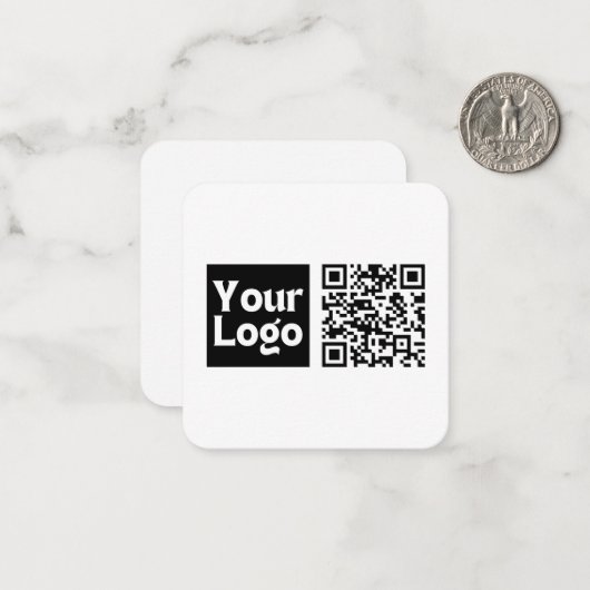 Bearbeitbarer QR-Code & Ihr Firmenlogo oder Bild Mitteilungskarte (Vorderseite/Rückseite Beispiel)