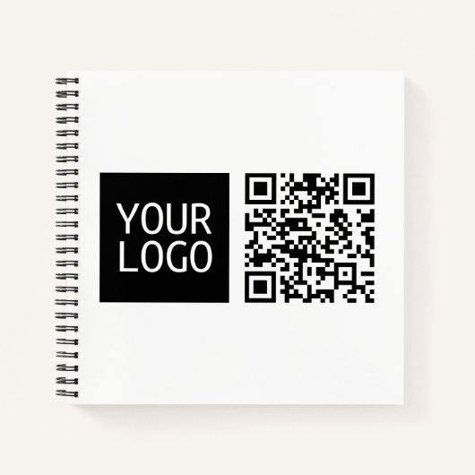 Bearbeitbarer QR-Code & Ihr Firmenlogo oder Bild Notizblock (Vorderseite)