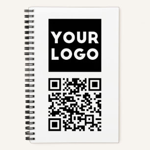 Bearbeitbarer QR-Code & Ihr Firmenlogo oder Bild Notizblock