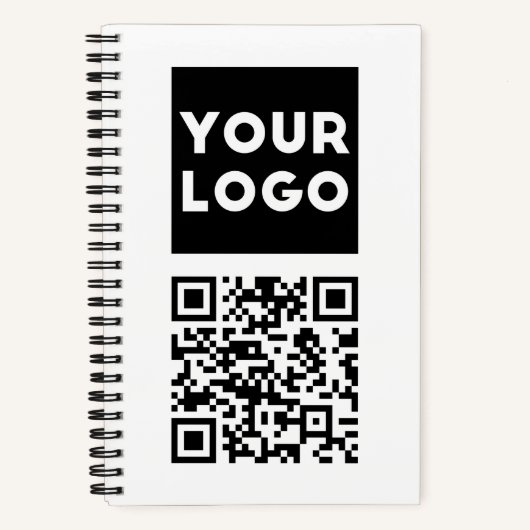 Bearbeitbarer QR-Code & Ihr Firmenlogo oder Bild Notizblock (Vorderseite)