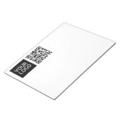 Bearbeitbarer QR-Code & Ihr Firmenlogo oder Bild Notizblock (angewinkelt)