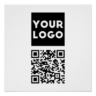 Bearbeitbarer QR-Code & Ihr Firmenlogo oder Bild Poster