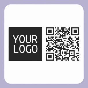 Bearbeitbarer QR-Code & Ihr Firmenlogo oder Bild Quadratischer Aufkleber