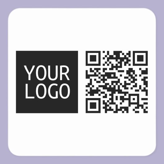 Bearbeitbarer QR-Code & Ihr Firmenlogo oder Bild Quadratischer Aufkleber