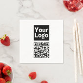 Bearbeitbarer QR-Code & Ihr Firmenlogo oder Bild Serviette (Beispiel)