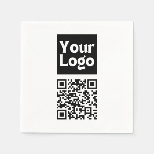 Bearbeitbarer QR-Code & Ihr Firmenlogo oder Bild Serviette (Vorderseite)