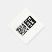 Bearbeitbarer QR-Code & Ihr Firmenlogo oder Bild Serviette (Ecke)