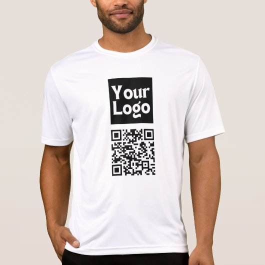 Bearbeitbarer QR-Code & Ihr Firmenlogo oder Bild T-Shirt (Vorderseite)