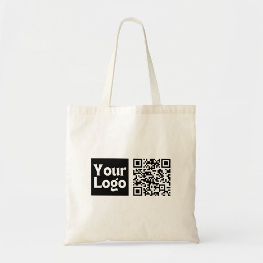 Bearbeitbarer QR-Code & Ihr Firmenlogo oder Bild Tragetasche (Vorne)