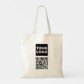 Bearbeitbarer QR-Code & Ihr Firmenlogo oder Bild Tragetasche (Rückseite)