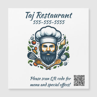Bearbeitbarer QR-Code-Magnet für Restaurants mit K Magnetkarte