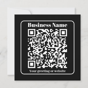 Bearbeitbarer QR-Code Schwarz & Weiß Retro Moderne Feiertagskarte