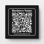 Bearbeitbarer QR-Code Schwarz & Weiß Retro Moderne Fotoplatte (Vorderseite)