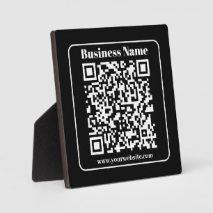 Bearbeitbarer QR-Code Schwarz & Weiß Retro Moderne Fotoplatte